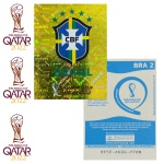 2022 - ESCUDO DO BRASIL - BRA 2 - Figurinha Original Copa 2022 - Escudo da Seleção do Brasil (Rara) - Comercializada a R$ 50.00 no mercado