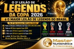 O 2º LEILÃO DE LEGENDS DA COPA 2026 é O MAIOR LEILÃO DE LEGENDS DO BRASIL.  No 2º dia teremos 300 Lotes, Sendo: Todas as Seleções e Brilhantes das Copas 2014, 2018, 2022 e 2026 + Todas as 80 Extra Legends Copa 2026 + 2 Kits com 20 Extra Legends da Copa 2022 + 2 Kits com 20 Extra Legends da Copa 2026 , e ainda Kit Coca Cola, Mascotes, Kits de Figurinhas, Medalhas, Albuns, etc. Excelentes lancces e Muito Obrigado.