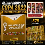 2022 - ÁLBUM DOURADO COPA 2022 COMPLETO PARA COLAR (Com Coca Cola) - ÁLBUM CAPA DURA DOURADO + 670 FIGURINHAS NORMAIS + 8 FIGURINHAS COCA COLA - KIT COM 100% DO ÁLBUM DA COPA 2022 NO QATAR PARA COLAR - São todas as figurinhas do álbum separadas e sem uso, para colar, incluindo a Série Coca Cola. Figurinhas Originais PANINI Brasil sem uso (para colar no álbum) - Não acompanha Extra Legends