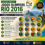MOEDAS COLORIDAS - CONJUNTO COM AS 16 MOEDAS DAS OLIMPIADAS - 16 moedas Modalidades e Mascotes Colorizadas - Todas as Moedas são Flor de Cunho - Moedas Originais da CMB com Mintagem feita por empresa privada. Edição Limitada