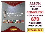 2022 - ÁLBUM PRATA COPA 2022 COMPLETO PARA COLAR - ÁLBUM CAPA DURA PRATA + 670 FIGURINHAS NORMAIS - KIT COM 100% DO ÁLBUM DA COPA 2022 NO QATAR PARA COLAR - São todas as figurinhas do álbum separadas e sem uso, para colar. Figurinhas Originais PANINI Brasil sem uso (para colar no álbum) - Não acompanha Coca Cola e nem Extra Legends