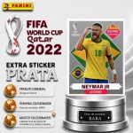 2022 - NEYMAR JUNIOR PRATA - EXTRA LEGEND (Brasil) - Figurinha Original PANINI do Álbum da COPA DO MUNDO FIFA 2022 - Raridade - Rara - Imagem ilustrativa de uma das peças do acervo, o cliente vai receber a figurinha descrita neste anúncio