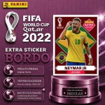 2022 - NEYMAR JUNIOR BORDÔ/BASE - EXTRA LEGEND (Brasil) - Figurinha Original PANINI do Álbum da COPA DO MUNDO FIFA 2022 - Raridade - Regular - Imagem ilustrativa de uma das peças do acervo, o cliente vai receber a figurinha descrita neste anúncio