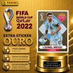 2022 - LIONEL MESSI OURO - EXTRA LEGEND (Argentina) - Figurinha Original PANINI do Álbum da COPA DO MUNDO FIFA 2022 - Raridade - Muito Rara - Imagem ilustrativa de uma das peças do acervo, o cliente vai receber a figurinha descrita neste anúncio