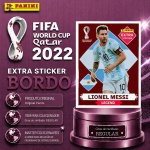 2022 - LIONEL MESSI BORDÔ/BASE - EXTRA LEGEND (Argentina) - Figurinha Original PANINI do Álbum da COPA DO MUNDO FIFA 2022 - Raridade - Regular - Imagem ilustrativa de uma das peças do acervo, o cliente vai receber a figurinha descrita neste anúncio