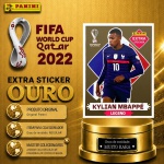 2022 - KYLIAN MBAPPE OURO - EXTRA LEGEND (França) - Figurinha Original PANINI do Álbum da COPA DO MUNDO FIFA 2022 - Raridade - Muito Rara - Imagem ilustrativa de uma das peças do acervo, o cliente vai receber a figurinha descrita neste anúncio