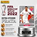 2022 - ROBERT LEWANDOWSKI PRATA - EXTRA LEGEND (Polônia) - Figurinha Original PANINI do Álbum da COPA DO MUNDO FIFA 2022 - Raridade - Rara - Imagem ilustrativa de uma das peças do acervo, o cliente vai receber a figurinha descrita neste anúncio