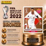 2022 - ROBERT LEWANDOWSKI BRONZE - EXTRA LEGEND (Polônia) - Figurinha Original PANINI do Álbum da COPA DO MUNDO FIFA 2022 - Raridade - Intermediária - Imagem ilustrativa de uma das peças do acervo, o cliente vai receber a figurinha descrita neste anúncio
