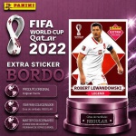 2022 - ROBERT LEWANDOWSKI BORDÔ/BASE - EXTRA LEGEND (Polônia) - Figurinha Original PANINI do Álbum da COPA DO MUNDO FIFA 2022 - Raridade - Regular - Imagem ilustrativa de uma das peças do acervo, o cliente vai receber a figurinha descrita neste anúncio