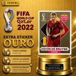 2022 - KEVIN BRUYNE OURO - EXTRA LEGEND (Bélgica) - Figurinha Original PANINI do Álbum da COPA DO MUNDO FIFA 2022 - Raridade - Muito Rara - Imagem ilustrativa de uma das peças do acervo, o cliente vai receber a figurinha descrita neste anúncio