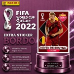 2022 - KEVIN BRUYNE BORDÔ/BASE - EXTRA LEGEND (Bélgica) - Figurinha Original PANINI do Álbum da COPA DO MUNDO FIFA 2022 - Raridade - Regular - Imagem ilustrativa de uma das peças do acervo, o cliente vai receber a figurinha descrita neste anúncio