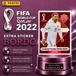 2022 - CHRISTIAN ERIKSEN BORDÔ/BASE - EXTRA LEGEND (Dinamarca) - Figurinha Original PANINI do Álbum da COPA DO MUNDO FIFA 2022 - Raridade - Regular - Imagem ilustrativa de uma das peças do acervo, o cliente vai receber a figurinha descrita neste anúncio