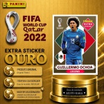 2022 - GUILHERMO OCHOA OURO - EXTRA LEGEND (México) - Figurinha Original PANINI do Álbum da COPA DO MUNDO FIFA 2022 - Raridade - Muito Rara - Imagem ilustrativa de uma das peças do acervo, o cliente vai receber a figurinha descrita neste anúncio