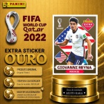 2022 - GIOVANNI REYNA OURO - EXTRA ROOKIE (EUA) - Figurinha Original PANINI do Álbum da COPA DO MUNDO FIFA 2022 - Raridade - Muito Rara - Imagem ilustrativa de uma das peças do acervo, o cliente vai receber a figurinha descrita neste anúncio