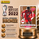 2022 - ALPHONSO DAVIES BRONZE - EXTRA ROOKIE (Canadá) - Figurinha Original PANINI do Álbum da COPA DO MUNDO FIFA 2022 - Raridade - Intermediária - Imagem ilustrativa de uma das peças do acervo, o cliente vai receber a figurinha descrita neste anúncio