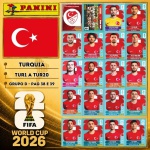 2026 - SELEÇÃO DA TURQUIA (Turkiye) Completa - TUR1 A TUR20 - Grupo D - 20 Figurinhas Originais PANINI RETIRADAS DOS PACOTES em ordem para colar nas páginas 38 e 39 do ÁLBUM da COPA DO MUNDO FIFA 2026 - Imagem ilustrativa de uma das peças do acervo, o cliente vai receber a Seleção descrita neste anúncio original PANINI