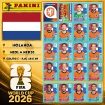 2026 - SELEÇÃO DA HOLANDA (Netherlands) Completa - NED1 A NED20 - Grupo F - 20 Figurinhas Originais PANINI RETIRADAS DOS PACOTES em ordem para colar nas páginas 48 e 49 do ÁLBUM da COPA DO MUNDO FIFA 2026 - Imagem ilustrativa de uma das peças do acervo, o cliente vai receber a Seleção descrita neste anúncio original PANINI