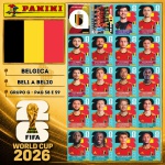 2026 - SELEÇÃO DA BÉLGICA (Belgium) Completa - BEL1 A BEL20 - Grupo G - 20 Figurinhas Originais PANINI RETIRADAS DOS PACOTES em ordem para colar nas páginas 58 e 59 do ÁLBUM da COPA DO MUNDO FIFA 2026 - Imagem ilustrativa de uma das peças do acervo, o cliente vai receber a Seleção descrita neste anúncio original PANINI