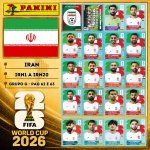 2026 - SELEÇÃO DO IRAN Completa - IRN1 A IRN20 - Grupo G - 20 Figurinhas Originais PANINI RETIRADAS DOS PACOTES em ordem para colar nas páginas 62 e 63 do ÁLBUM da COPA DO MUNDO FIFA 2026 - Imagem ilustrativa de uma das peças do acervo, o cliente vai receber a Seleção descrita neste anúncio original PANINI