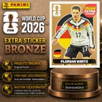 2026 - EXTRA LEGEND BRONZE - FLORIAN WIRTZ (Alemanha) - Figurinha Original PANINI do Álbum da COPA DO MUNDO FIFA 2026 - Raridade - Intermediária - Imagem REAL da peça em leilão