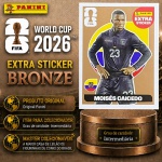 2026 - EXTRA LEGEND BRONZE - MOISES CAICEDO (Equador) - Figurinha Original PANINI do Álbum da COPA DO MUNDO FIFA 2026 - Raridade - Intemediária - Imagem REAL da peça em leilão