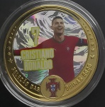 LINDA MEDALHA FOLHEADA A OURO DA SELEÇÃO PORTUGUESA PARA A COPA DO MUNDO 2026 - CRISTIANO RONALDO -
