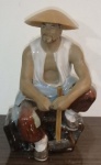 Linda Figura de trabalhador mandarim. 20 cm