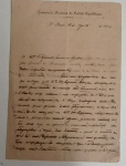 Documento Histórico  da comissão Diretora do Partido Republicano - São paulo 30 de agosto de 1907.