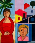 Cicero Dias - Figuras - OST- Med;54x65cm Sem Moldura  - ( Acompanha certificado da nossa Galeria)
