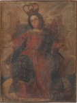 ESCOLA PORTUGUESA (Séc. XVIII/XIX). "Nossa Senhora". Óleo s/tela. 75 x 35 cm.