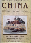 Livro. Biblioteca José Roberto Teixeira Leite. VIEWS  OF  18TH  CENTURY CHINA. COSTUMES, HISTORY, CUSTOMS, de William Alexander and George Henry Mason. Londres: Studio Editions, 1988. Sobrecapa com rasgos, encadernado, 34 x 24 cm, 223 págs. Em bom estado. Este livro reproduz integralmente as aquarelas e textos de dois livros publicados respectivamente em 1804 e 1805: The Costume of China, de George Henry Mason, e The Costume of China, de William Alexander, e esboçam um delicioso retrato da sociedade chinesa em fins do Séc, XVIII.