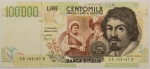 Numismática, ITALIA. Uma Cédula 100000 Lire 1994