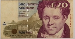 Numismática, IRELAND. Uma Cédula P-77 20 Pounds 1999