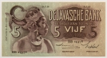 Numismática, JAVA. Uma Cédula P-78 5 Gulden 1939