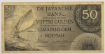 Numismática, JAVA. Uma Cédula P-93 50 Gulden 1946