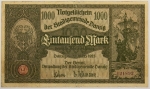 Numismática, DANZIG. Uma Cédula P-16 1000 Mark 1923