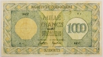 Numismática, DJIBOUTI. Uma Cópia de Cédula Rara P-18 1945 com Etiqueta de Classificação