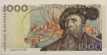 Numismática, SVERIGE. Uma Cédula 1000 Kronor Flor de Estampa