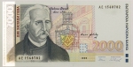 Numismática, BULGARIE. Uma Cédula 2000 Aeba 1996 Flor de Estampa