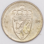 Numismática, NORGE. Uma Moeda de 50 Ore 1984