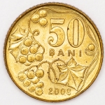 Numismática, MOLDOVA. Uma Moeda de 50 Bani 2008