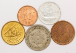 Numismática, INTERNACIONAL. Cinco Moedas Estrangeiras Sortidas