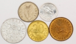 Numismática, INTERNACIONAL. Cinco Moedas Estrangeiras Sortidas