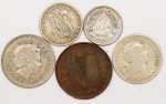 Numismática, INTERNACIONAL. Cinco Moedas Estrangeiras Sortidas