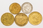 Numismática, INTERNACIONAL. Cinco Moedas Estrangeiras Sortidas