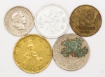Numismática, INTERNACIONAL. Cinco Moedas Estrangeiras Sortidas