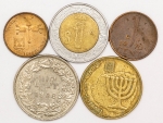 Numismática, INTERNACIONAL. Cinco Moedas Estrangeiras Sortidas