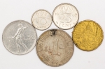 Numismática, INTERNACIONAL. Cinco Moedas Estrangeiras Sortidas