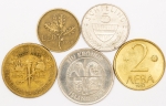Numismática, INTERNACIONAL. Cinco Moedas Estrangeiras Sortidas