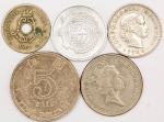 Numismática, INTERNACIONAL. Cinco Moedas Estrangeiras Sortidas